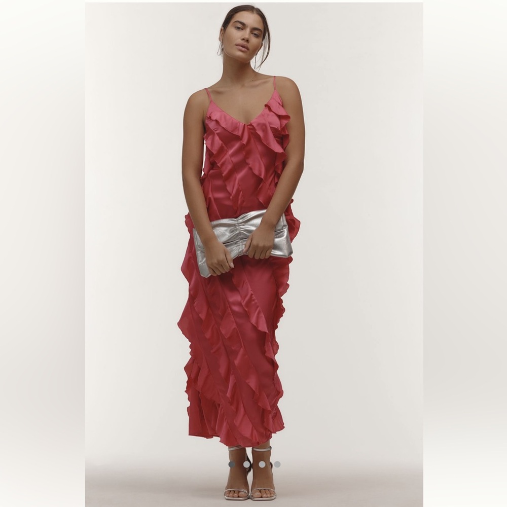 NWT Anthropologie Bias Cut Ruffle Dress